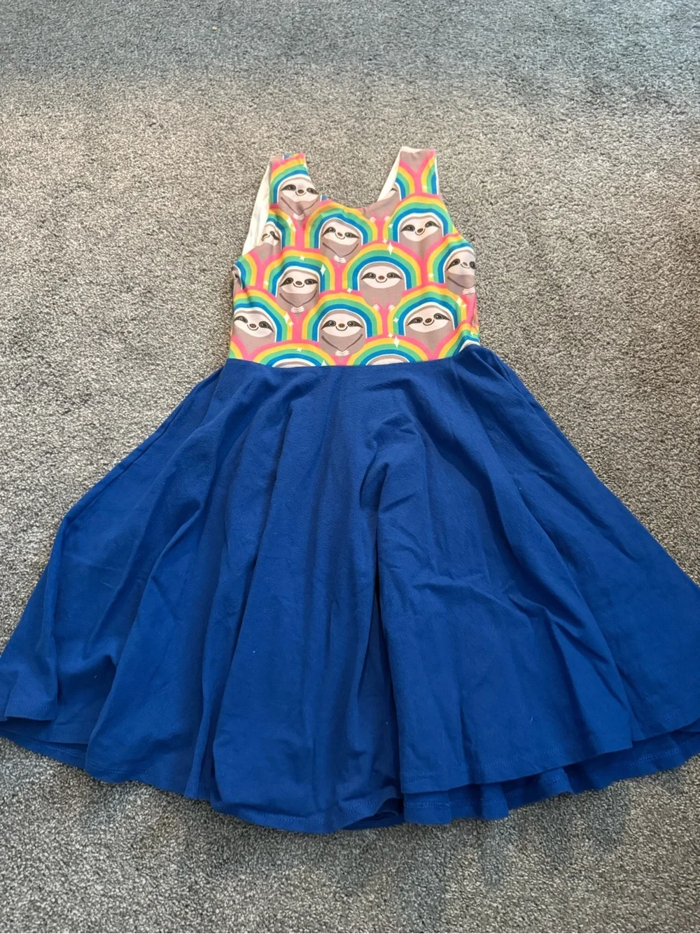 Malia + Kai Rainbow Sloth Handmade Twirl Dress Sz 6
